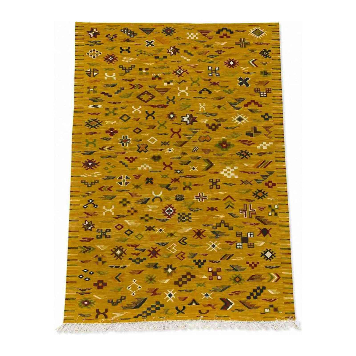 Tapis Akhnif safran à symboles berbères