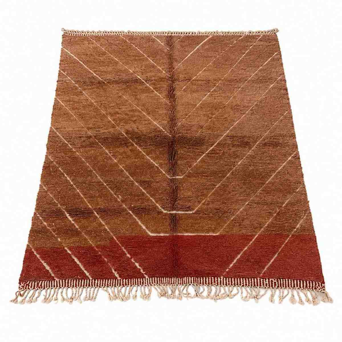 Tapis Mrirt bicolore brun caramel et terracotta