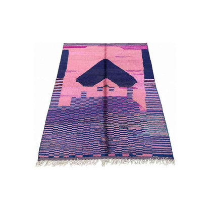 Tapis Mrirt rose et bleu nuit à dégradé moderne
