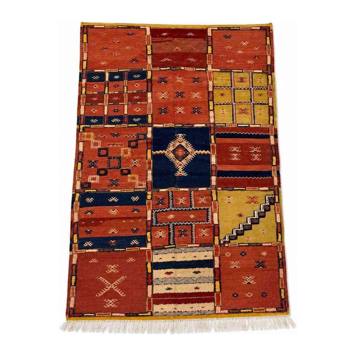 Tapis Akhnif patchwork multicolore – panneaux berbères