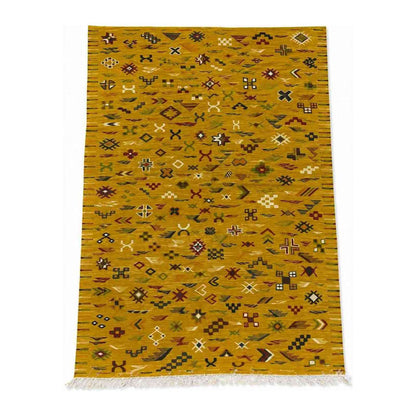 Tapis Akhnif safran à symboles berbères
