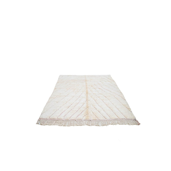 Tapis Mrirt crème moelleux – velours chevrons rosés laine