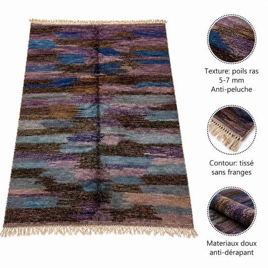 Tapis Mrirt bleu gris moucheté grand format