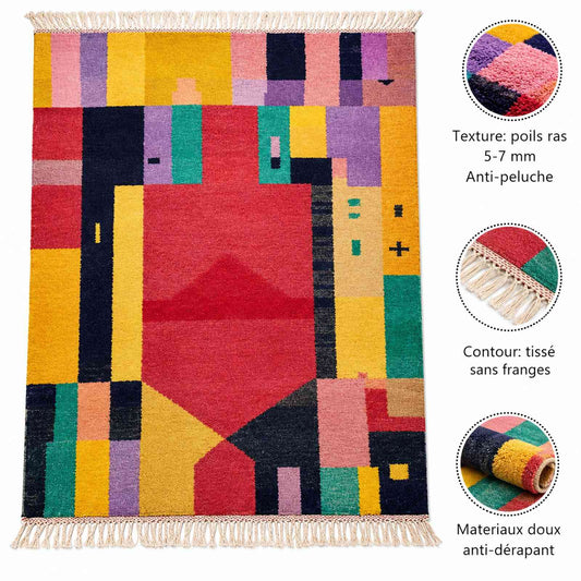 Tapis Mrirt color block multicolore art moderne