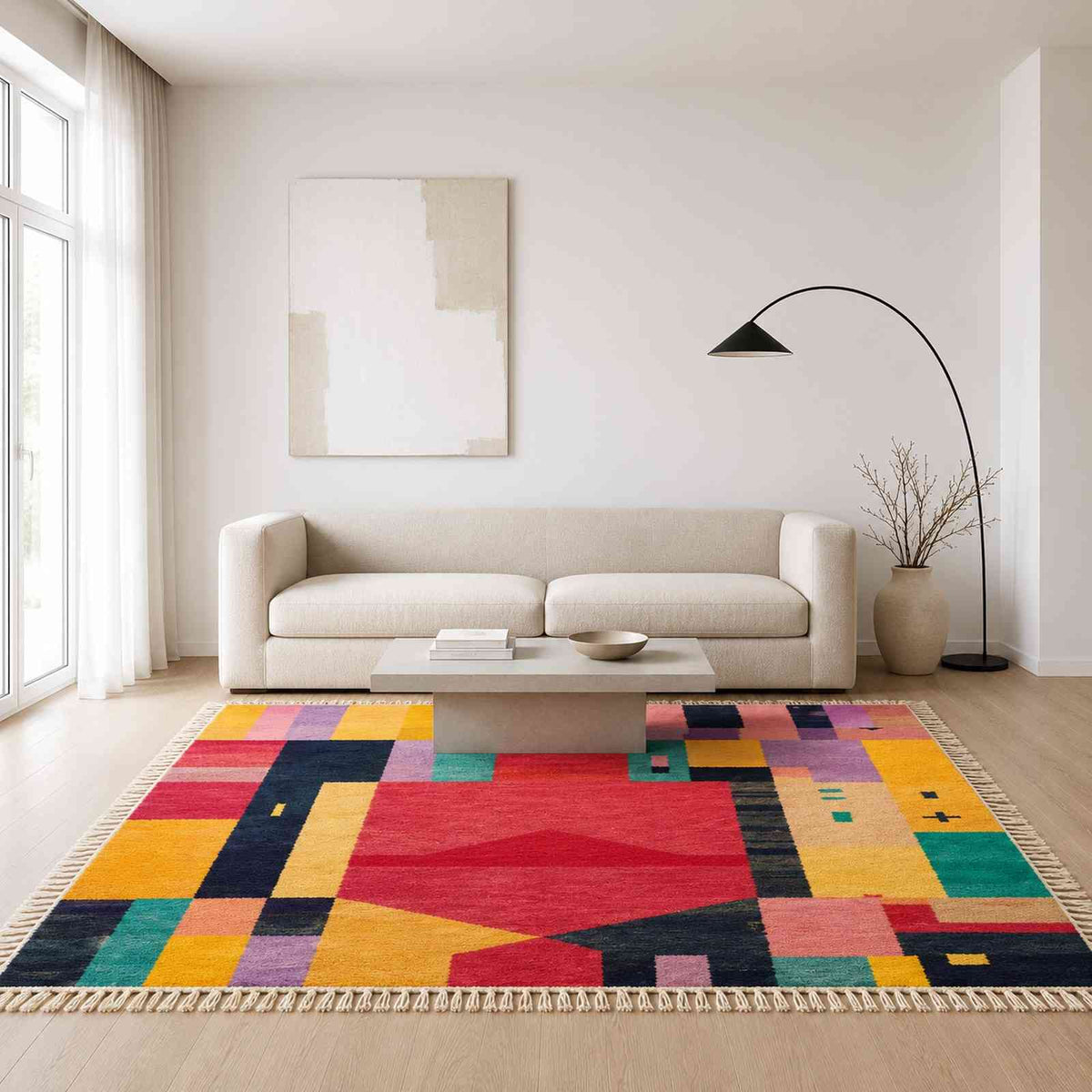 Tapis Mrirt color block multicolore art moderne