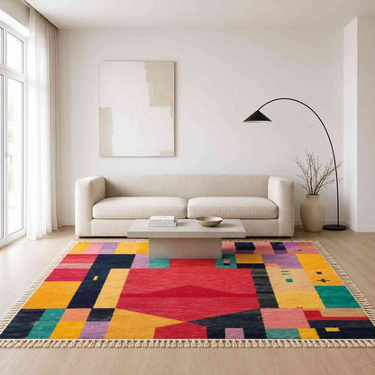 Tapis Mrirt color block multicolore art moderne