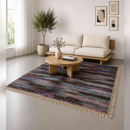 Tapis Mrirt bleu gris moucheté grand format