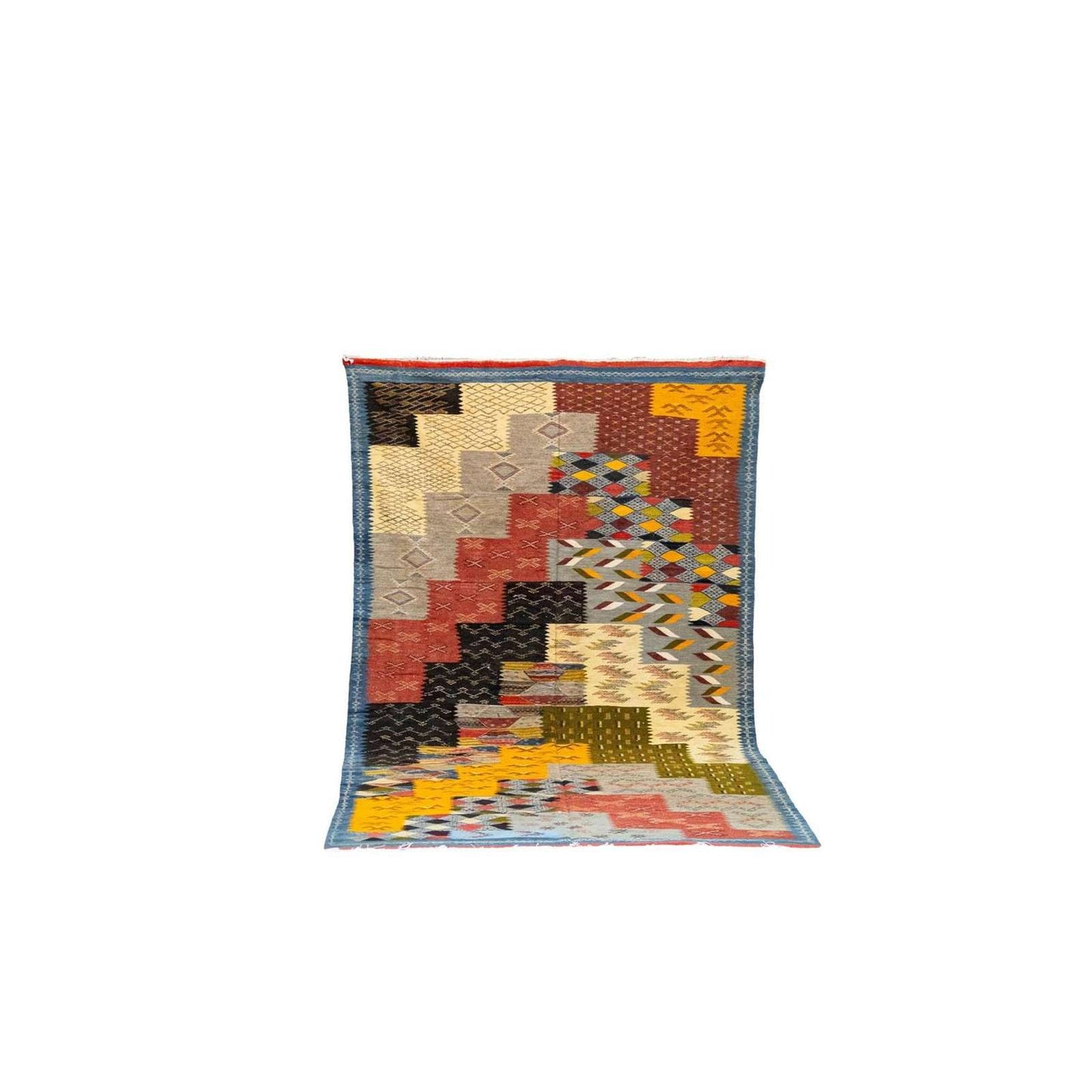 Tapis marocain multicolore – tissé plat design