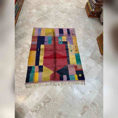Tapis Mrirt color block multicolore art moderne