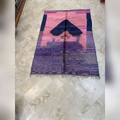 Tapis Mrirt rose et bleu nuit à dégradé moderne